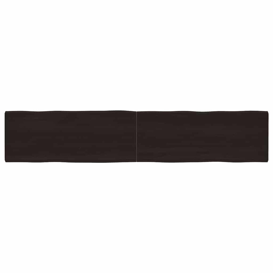 vidaXL Tafelblad natuurlijke rand 200x40x(2-4)cm eikenhout donkerbruin vidaXL Tafelblad natuurlijke rand 200x40x(2-4)cm eikenhout donkerbruin afbeelding 1
