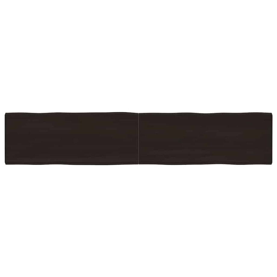 vidaXL Tafelblad natuurlijke rand 200x40x(2-4)cm eikenhout donkerbruin afbeelding 1