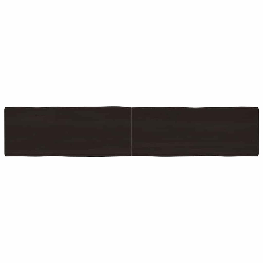 vidaXL Tafelblad natuurlijke rand 200x40x(2-6)cm eikenhout donkerbruin vidaXL Tafelblad natuurlijke rand 200x40x(2-6)cm eikenhout donkerbruin afbeelding 1