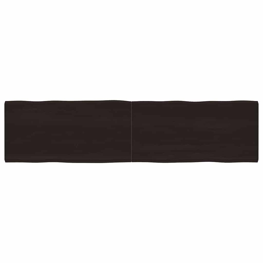 vidaXL Tafelblad natuurlijke rand 200x50x(2-4)cm eikenhout donkerbruin afbeelding 1