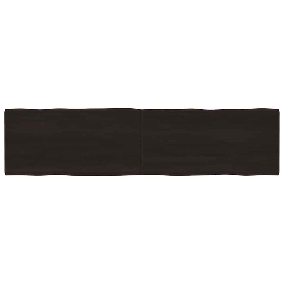 vidaXL Tafelblad natuurlijke rand 200x50x(2-6)cm eikenhout donkerbruin vidaXL Tafelblad natuurlijke rand 200x50x(2-6)cm eikenhout donkerbruin afbeelding 1
