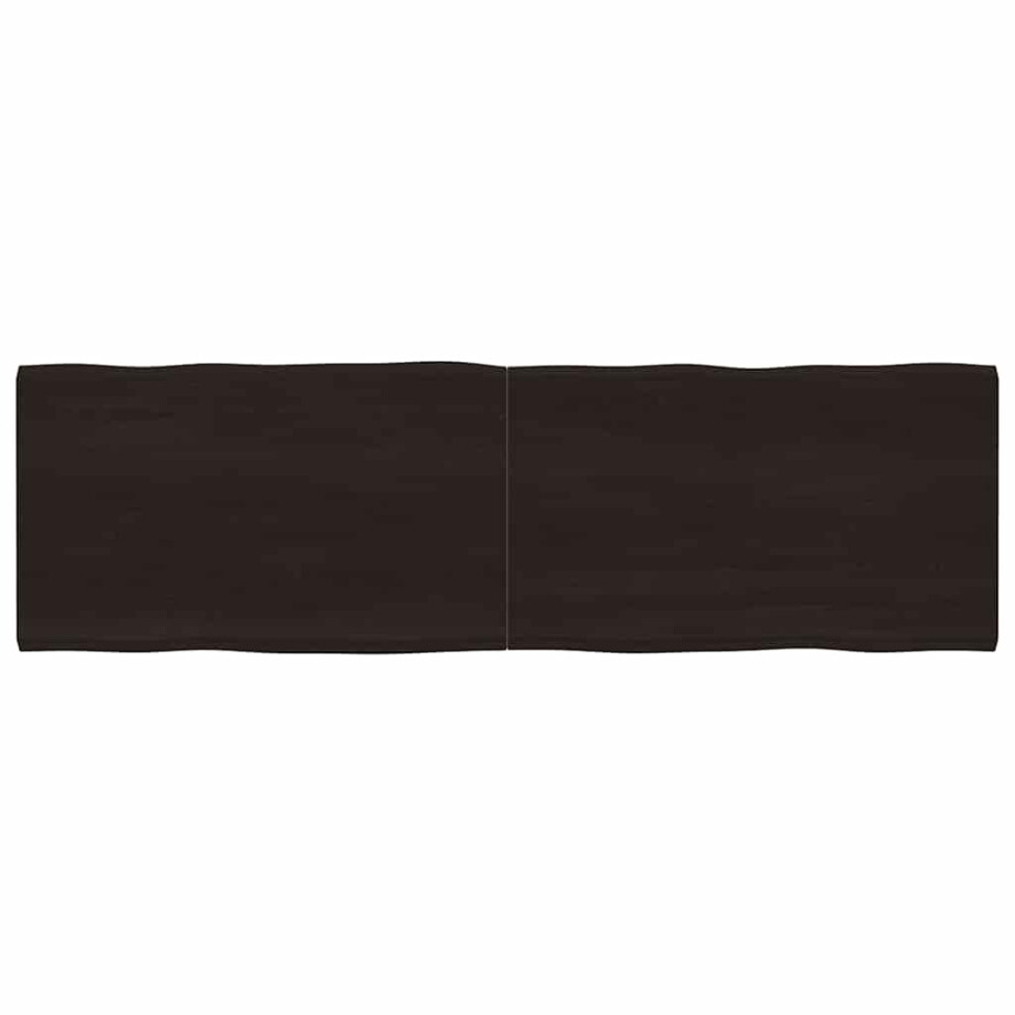 vidaXL Tafelblad natuurlijke rand 200x60x(2-4)cm eikenhout donkerbruin afbeelding 1