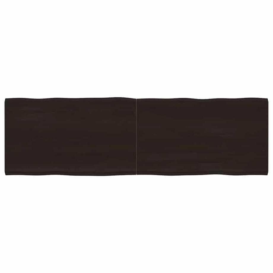 vidaXL Tafelblad natuurlijke rand 200x60x(2-6)cm eikenhout donkerbruin afbeelding 1