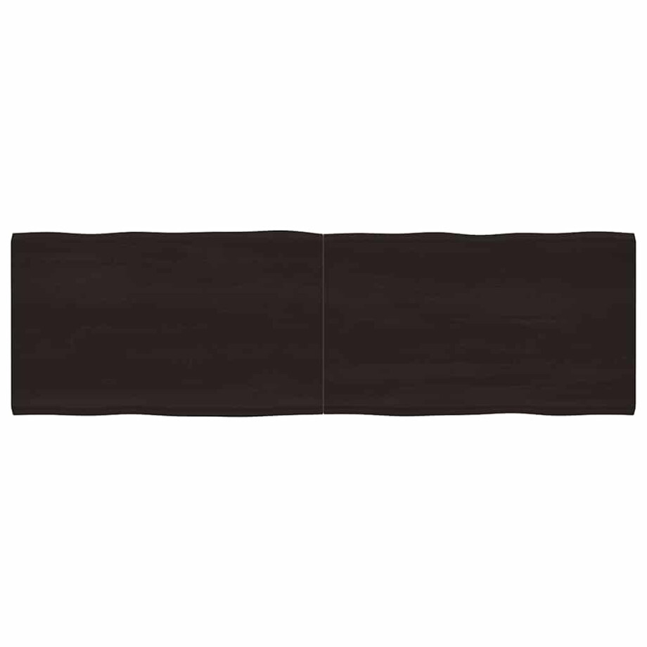 vidaXL Tafelblad natuurlijke rand 200x60x(2-6)cm eikenhout donkerbruin vidaXL Tafelblad natuurlijke rand 200x60x(2-6)cm eikenhout donkerbruin afbeelding 1