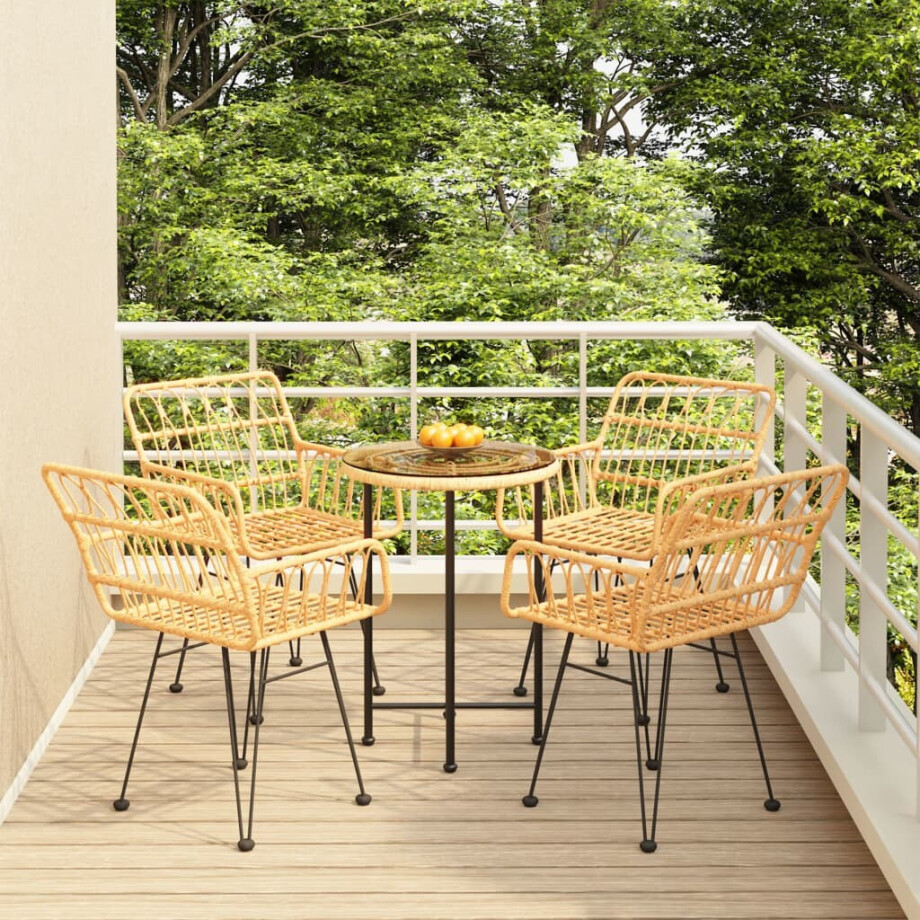 vidaXL 5-delige Tuinset poly rattan afbeelding 1