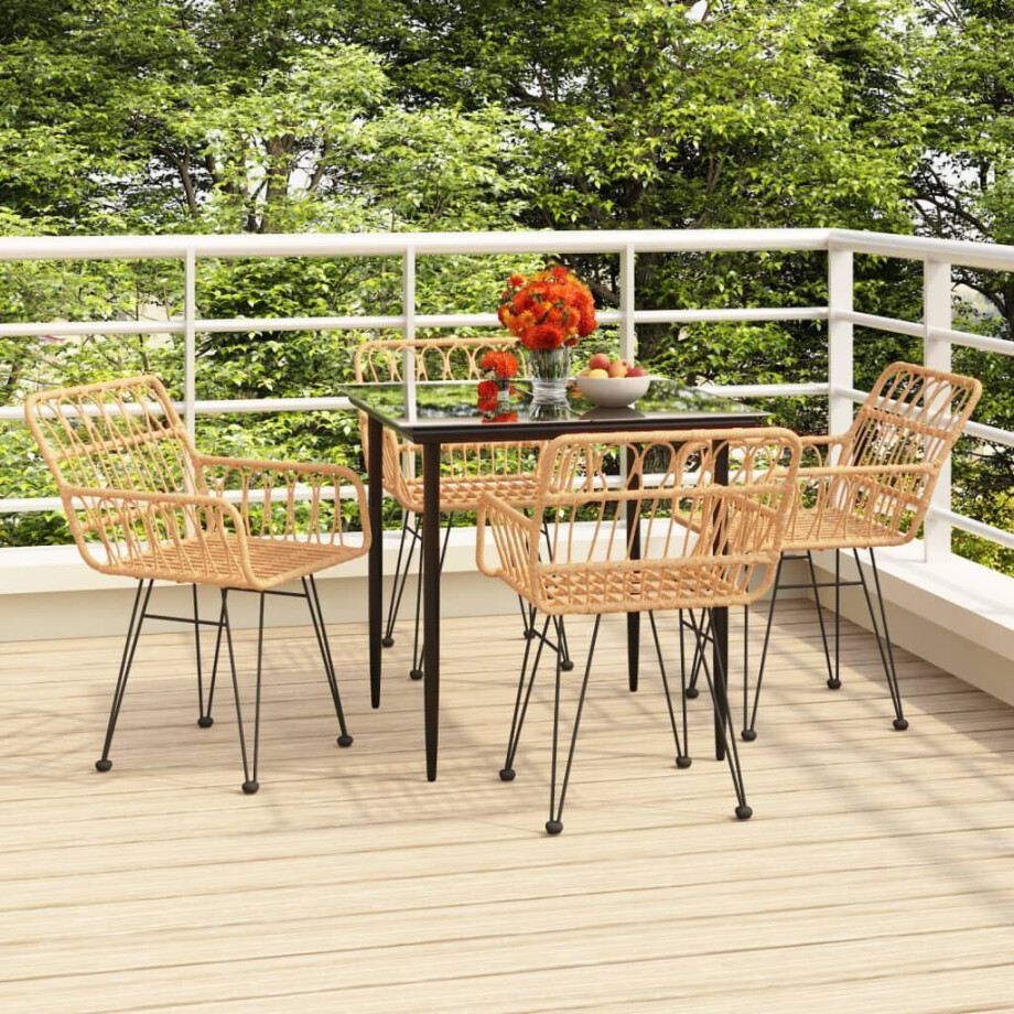 vidaXL 5-delige Tuinset poly rattan vidaXL 5-delige Tuinset poly rattan afbeelding 1