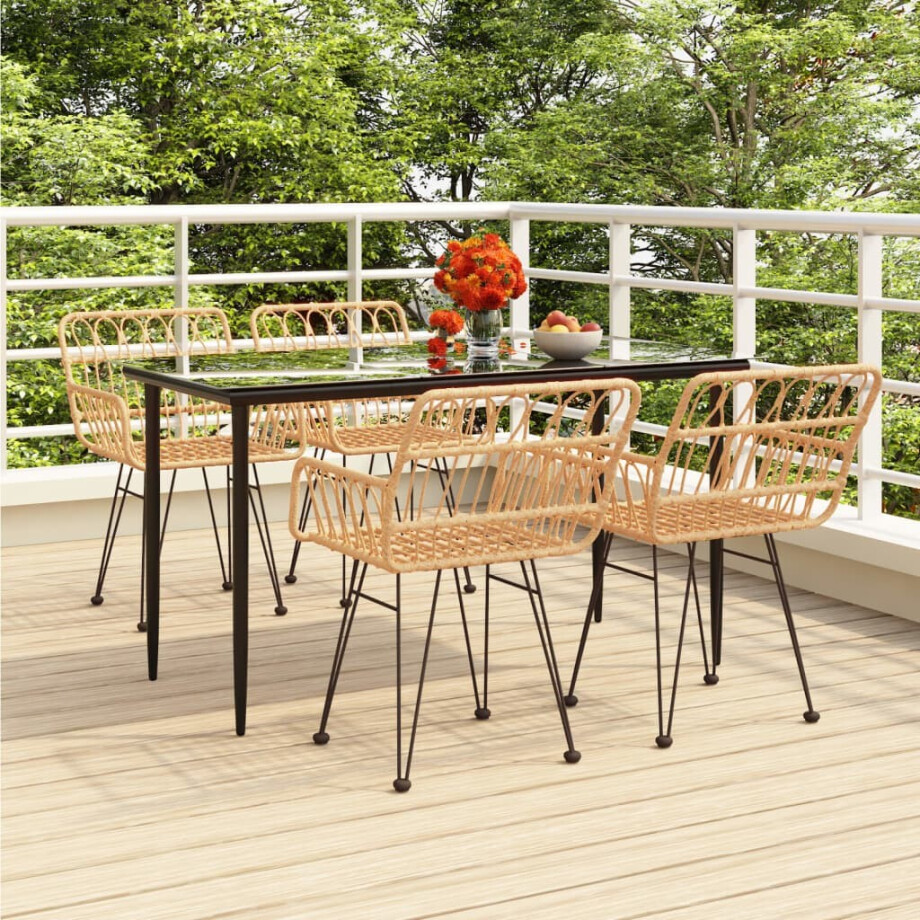 vidaXL 5-delige Tuinset poly rattan afbeelding 1