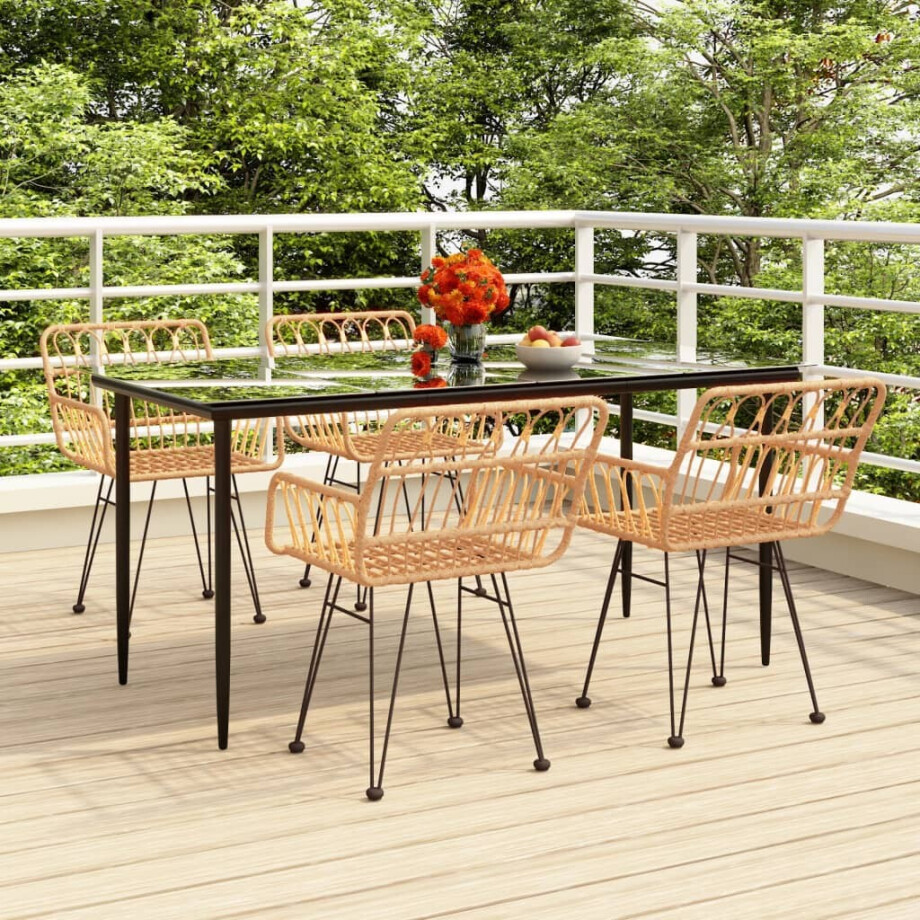 vidaXL 5-delige Tuinset poly rattan afbeelding 1