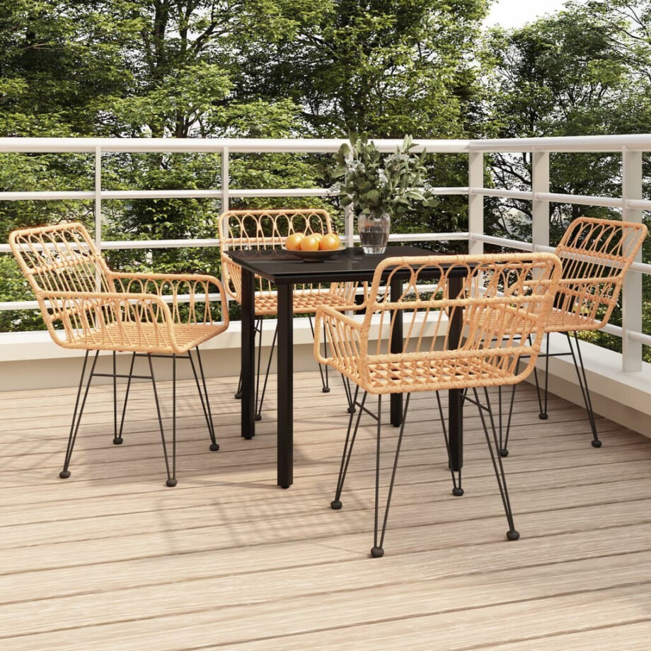 vidaXL 5-delige Tuinset poly rattan afbeelding 1