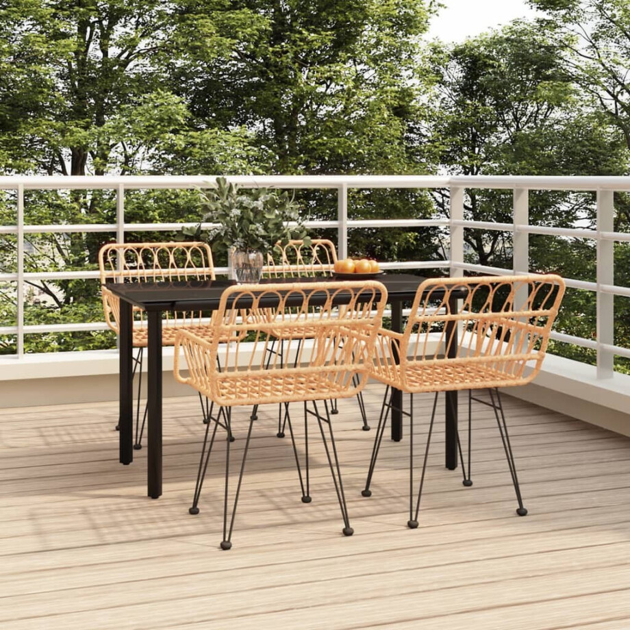 vidaXL 5-delige Tuinset poly rattan vidaXL 5-delige Tuinset poly rattan afbeelding 1