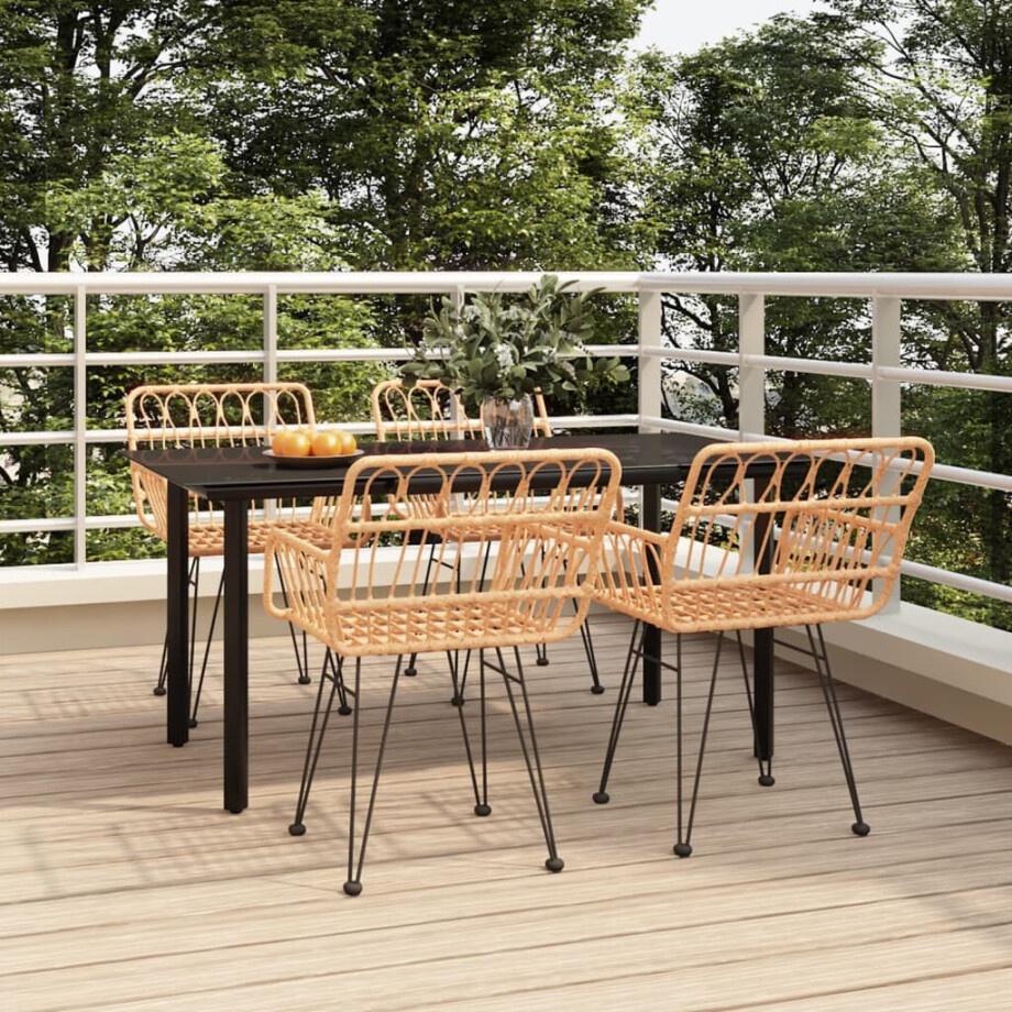 vidaXL 5-delige Tuinset poly rattan afbeelding 1