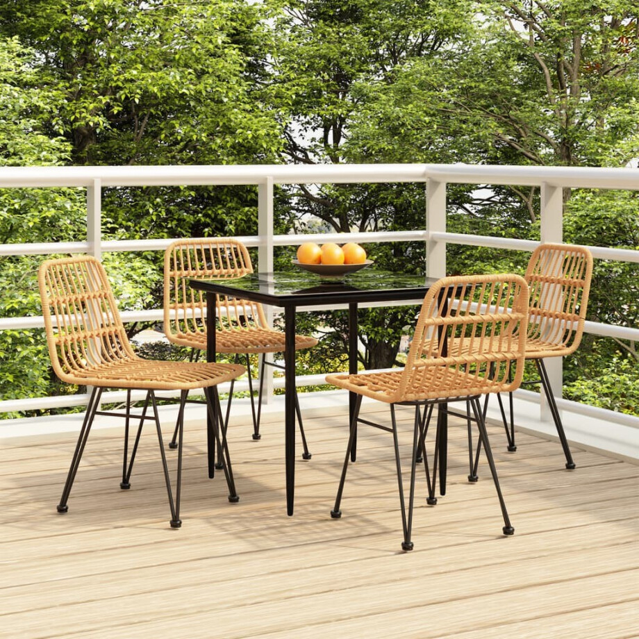 vidaXL 5-delige Tuinset poly rattan afbeelding 1