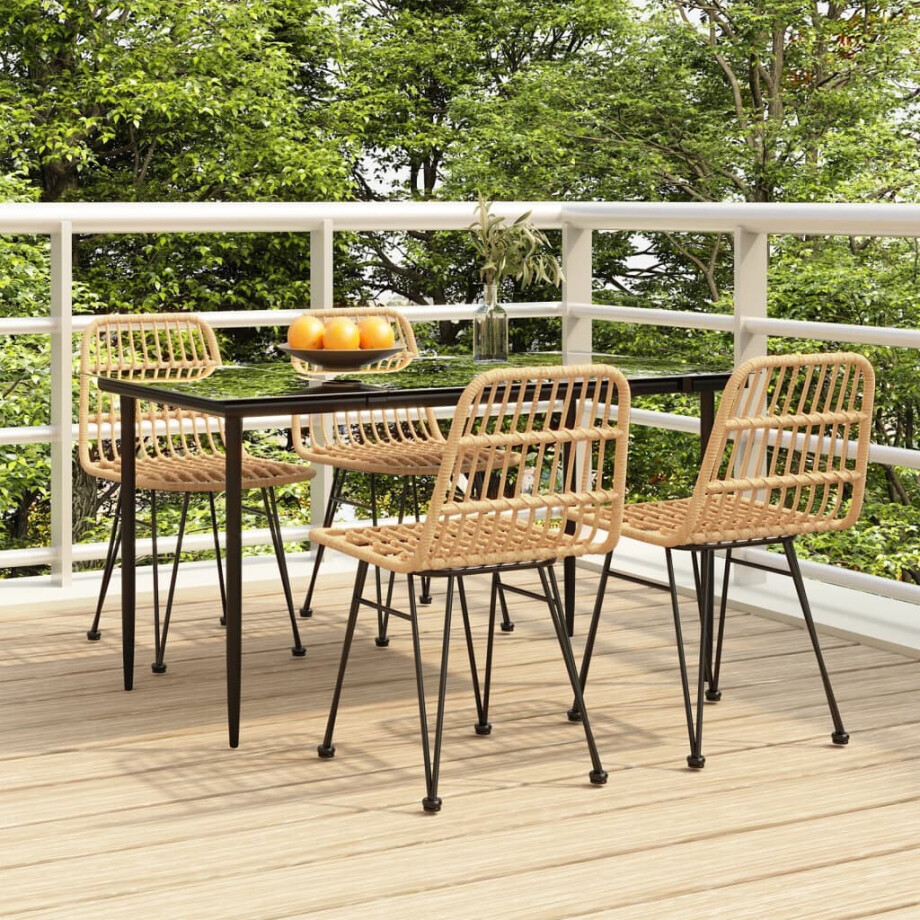 vidaXL 5-delige Tuinset poly rattan vidaXL 5-delige Tuinset poly rattan afbeelding 1