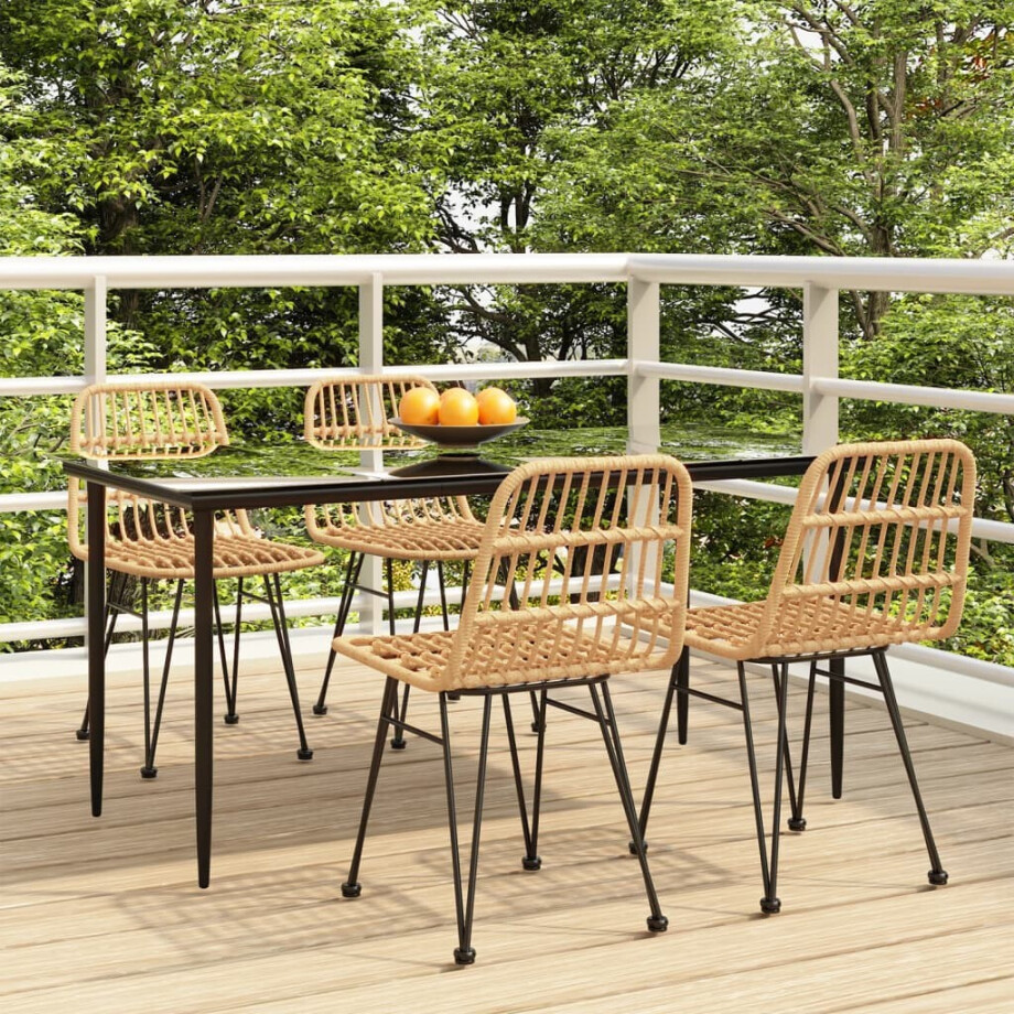 vidaXL 5-delige Tuinset poly rattan afbeelding 1