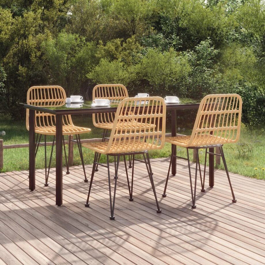 vidaXL 5-delige Tuinset poly rattan vidaXL 5-delige Tuinset poly rattan afbeelding 1