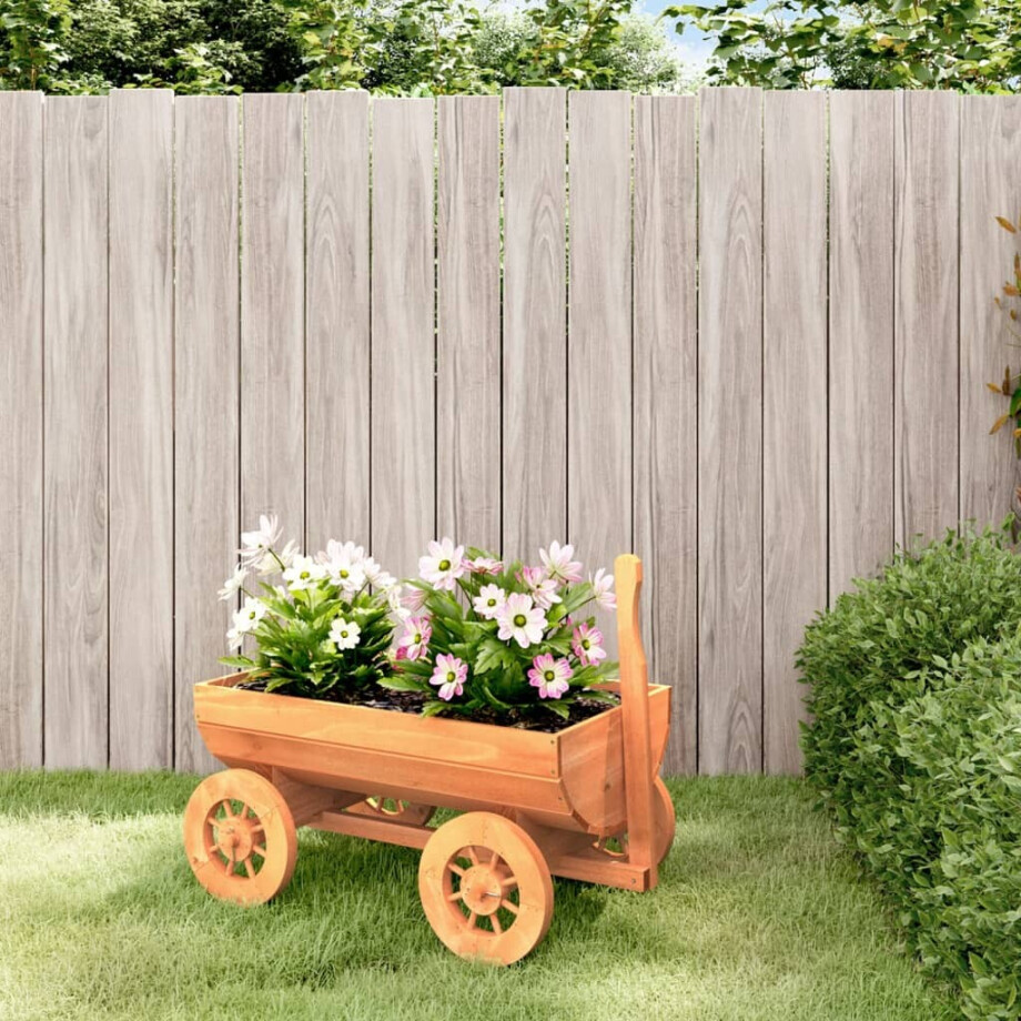 vidaXL Wagen decoratief 70x43x54 cm massief vurenhout afbeelding 1