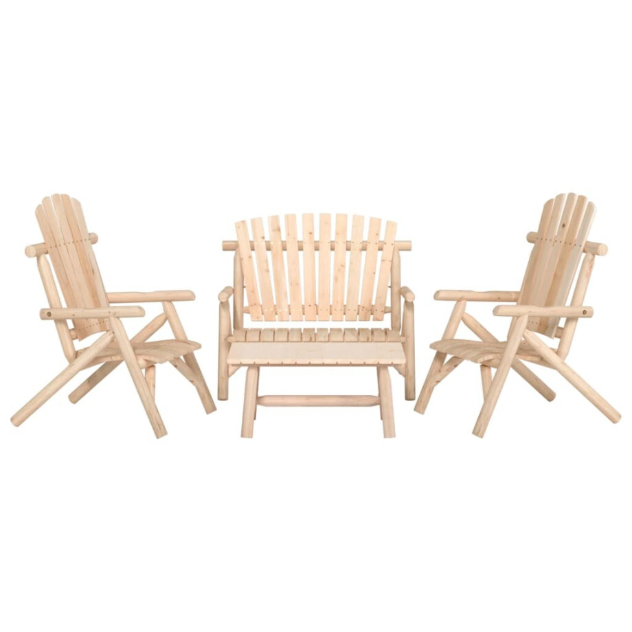 vidaXL 4-delige Loungeset massief vurenhout vidaXL 4-delige Loungeset massief vurenhout afbeelding 1