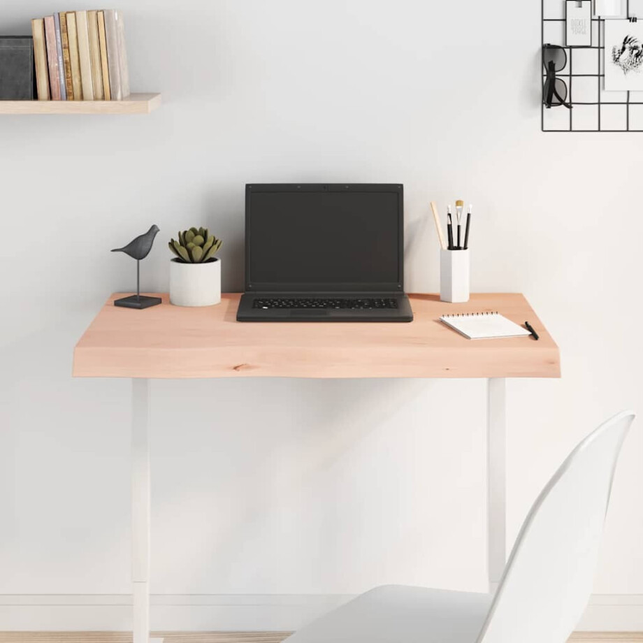 vidaXL Tafelblad 80x40x(2-6) cm onbehandeld massief eikenhout afbeelding 1