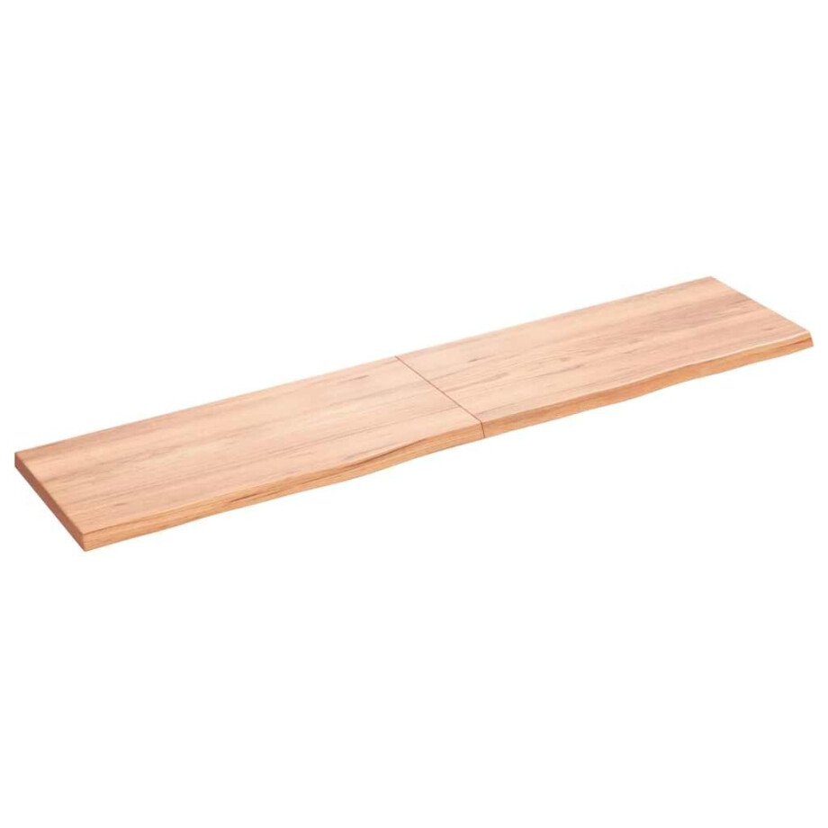 vidaXL Tafelblad 180x40x(2-4)cm behandeld massief eikenhout lichtbruin afbeelding 1