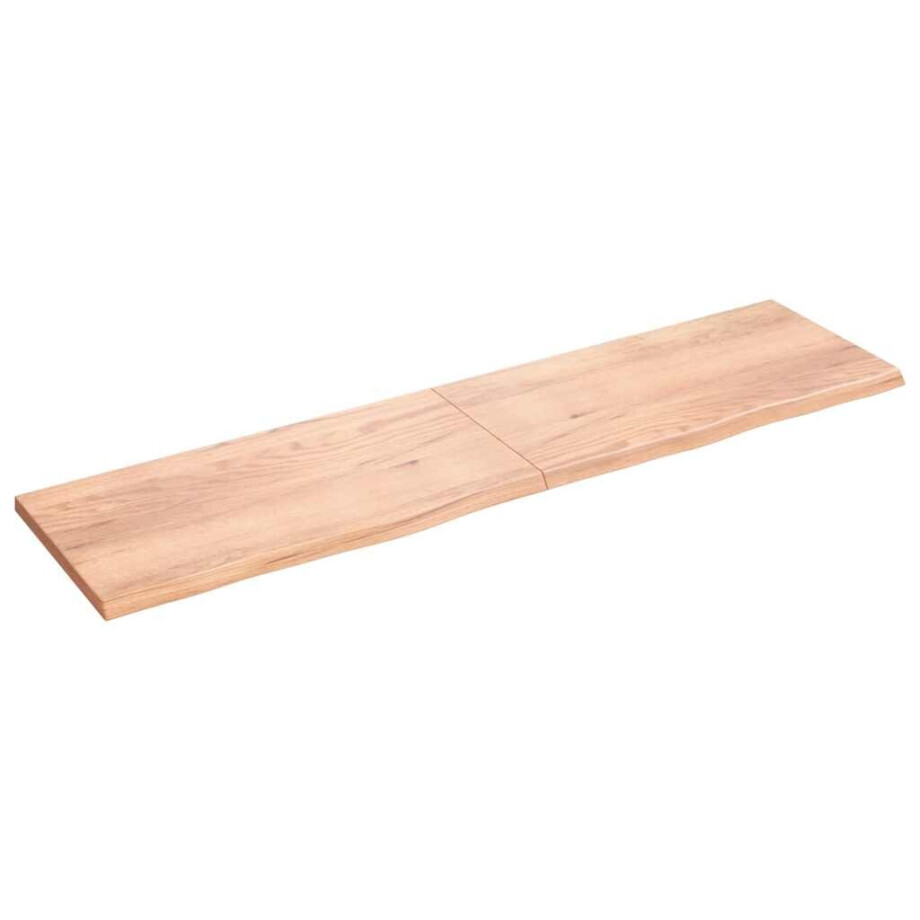 vidaXL Tafelblad 200x50x(2-4)cm behandeld massief eikenhout lichtbruin vidaXL Tafelblad 200x50x(2-4)cm behandeld massief eikenhout lichtbruin afbeelding 1