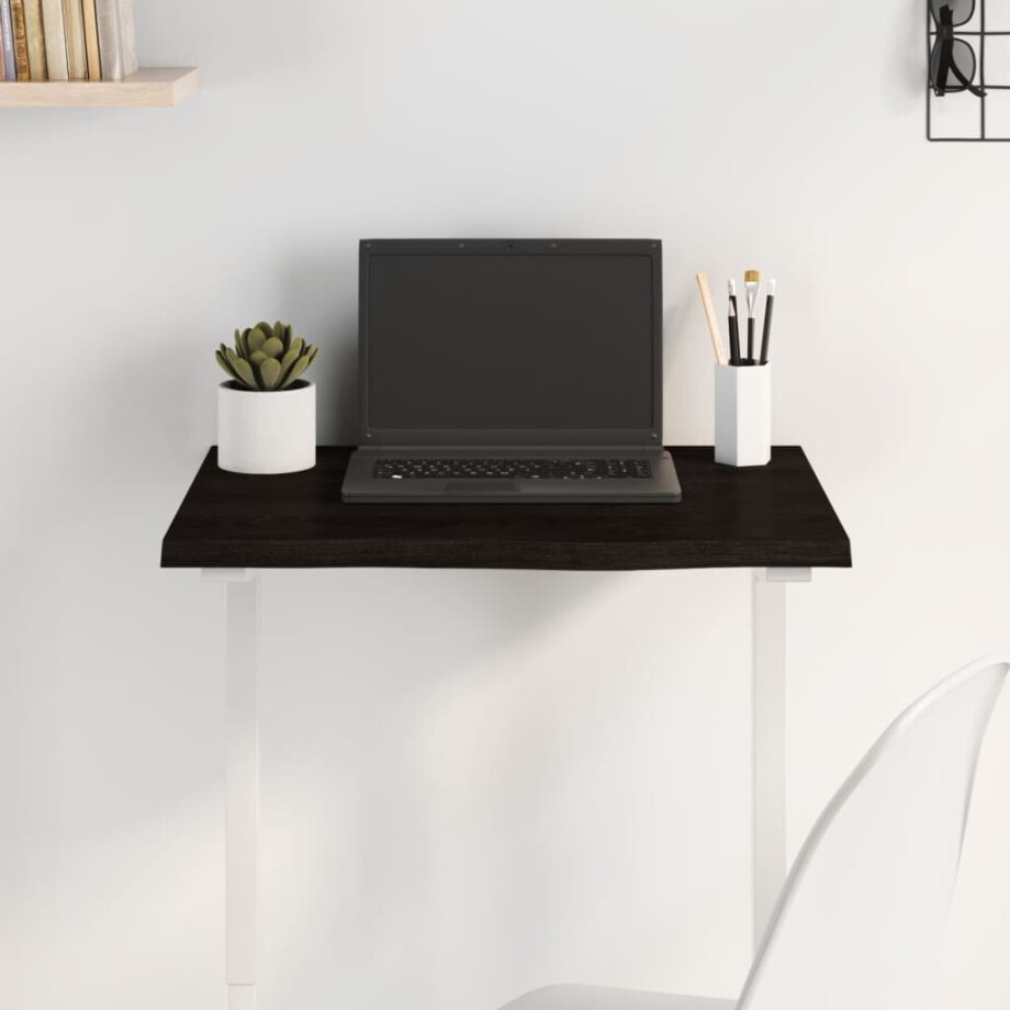 vidaXL Tafelblad 60x40x2 cm behandeld massief eikenhout donkerbruin afbeelding 1