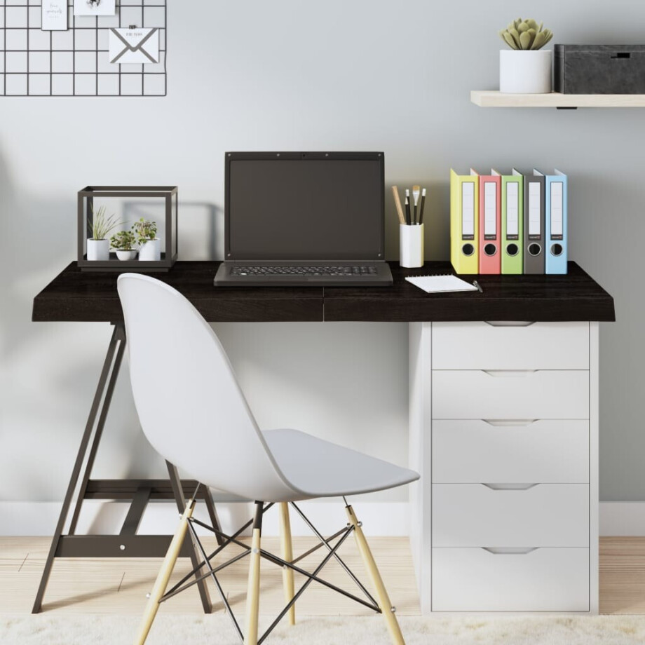 vidaXL Tafelblad 120x50x(2-6)cm behandeld eikenhout donkerbruin afbeelding 1