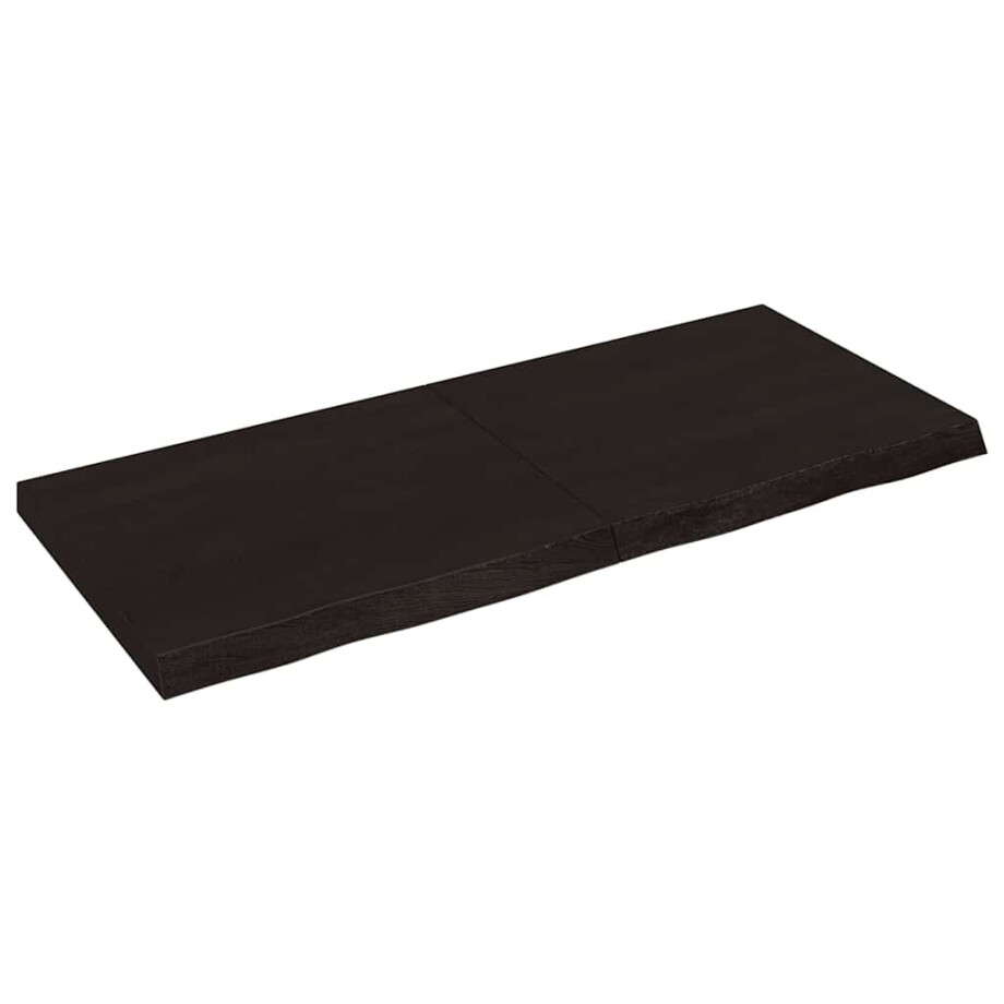 vidaXL Tafelblad 140x60x(2-6)cm behandeld eikenhout donkerbruin afbeelding 1
