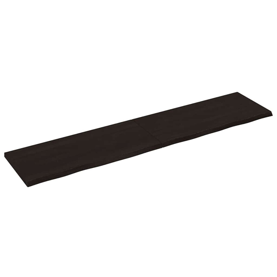 vidaXL Tafelblad 220x50x(2-4)cm behandeld eikenhout donkerbruin vidaXL Tafelblad 220x50x(2-4)cm behandeld eikenhout donkerbruin afbeelding 1