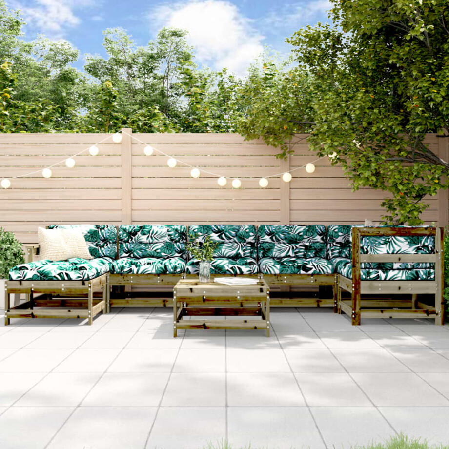 vidaXL 8-delige Loungeset met kussens geïmpregneerd grenenhout afbeelding 1