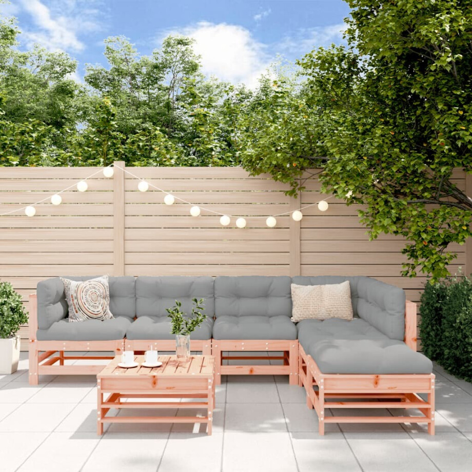 vidaXL 7-delige Loungeset met kussens massief douglashout afbeelding 1