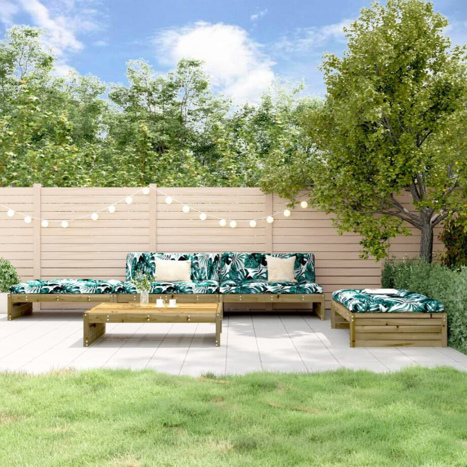 vidaXL 5-delige Loungeset met kussens geïmpregneerd grenenhout vidaXL 5-delige Loungeset met kussens geïmpregneerd grenenhout afbeelding 1