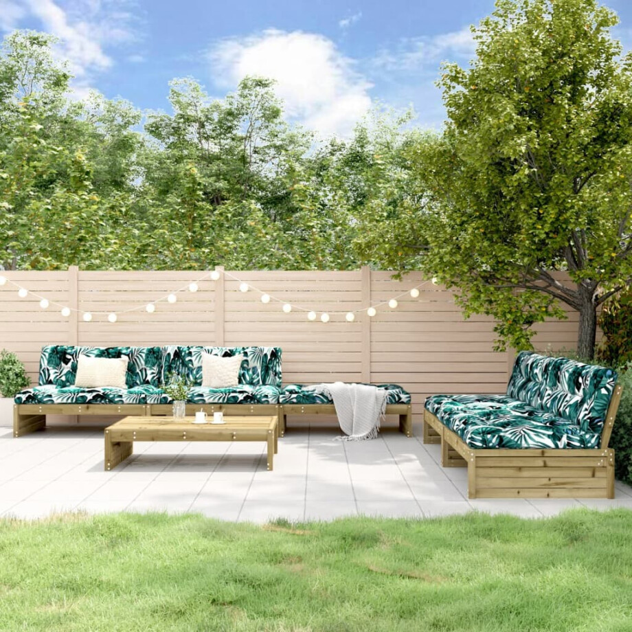 vidaXL 6-delige Loungeset met kussens geïmpregneerd grenenhout vidaXL 6-delige Loungeset met kussens geïmpregneerd grenenhout afbeelding 1