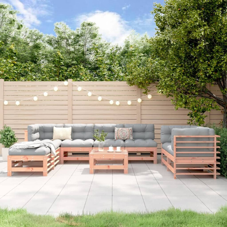 vidaXL 9-delige Loungeset massief douglashout afbeelding 1