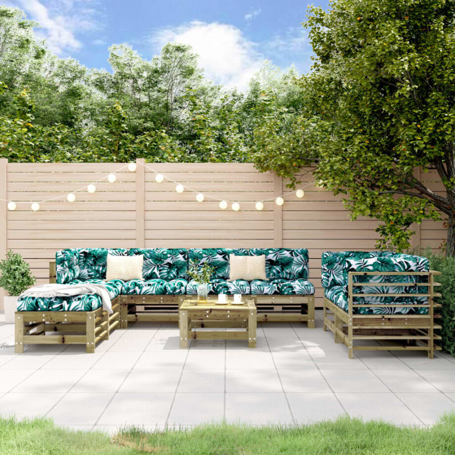 vidaXL 9-delige Loungeset geïmpregneerd grenenhout afbeelding 1