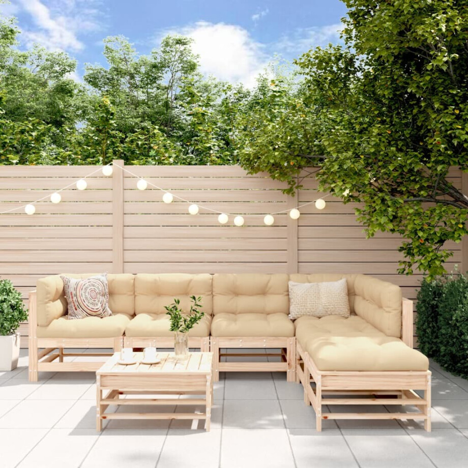 vidaXL 7-delige Loungeset massief grenenhout vidaXL 7-delige Loungeset massief grenenhout afbeelding 1