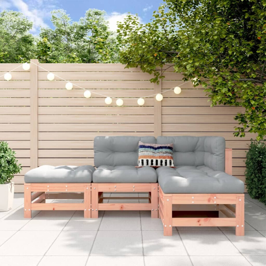 vidaXL 4-delige Loungeset massief douglashout vidaXL 4-delige Loungeset massief douglashout afbeelding 1