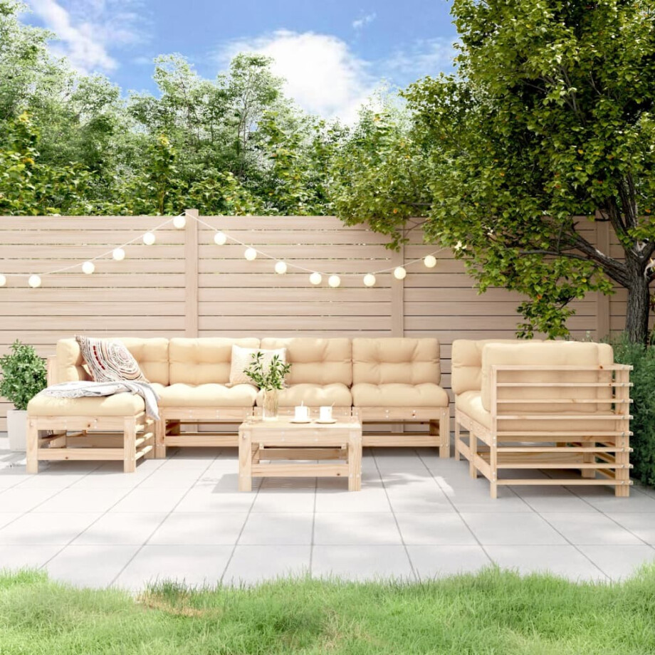 vidaXL 8-delige Loungeset massief grenenhout vidaXL 8-delige Loungeset massief grenenhout afbeelding 1