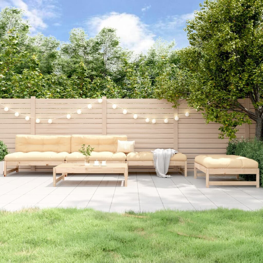 vidaXL 5-delige Loungeset massief grenenhout afbeelding 1