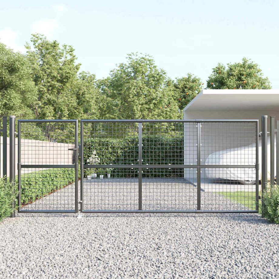 vidaXL Tuinhek van gaas antraciet 350x125 cm gegalvaniseerd staal afbeelding 1