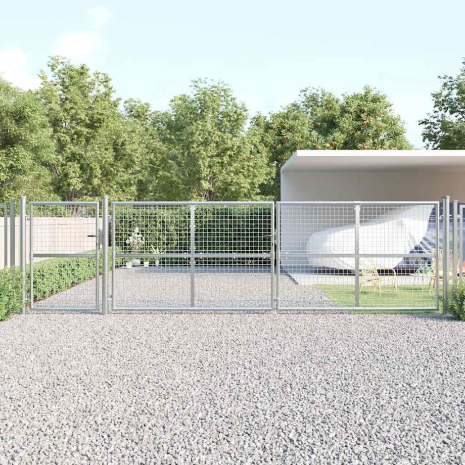 vidaXL Tuinhek van gaas zilverkleurig 500x125 cm gegalvaniseerd staal afbeelding 1