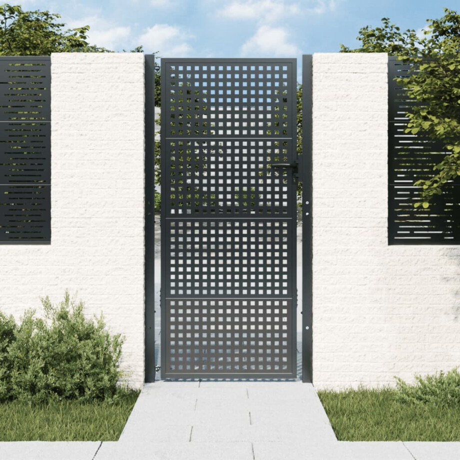 vidaXL Tuinpoort Antraciet 105x175 cm Staal vidaXL Tuinpoort Antraciet 105x175 cm Staal afbeelding 1