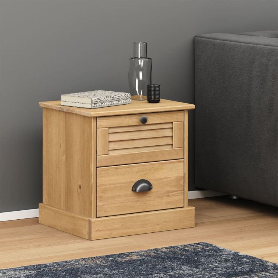 vidaXL Nachtkastje VIGO 42x35x42 cm massief grenenhout afbeelding 1