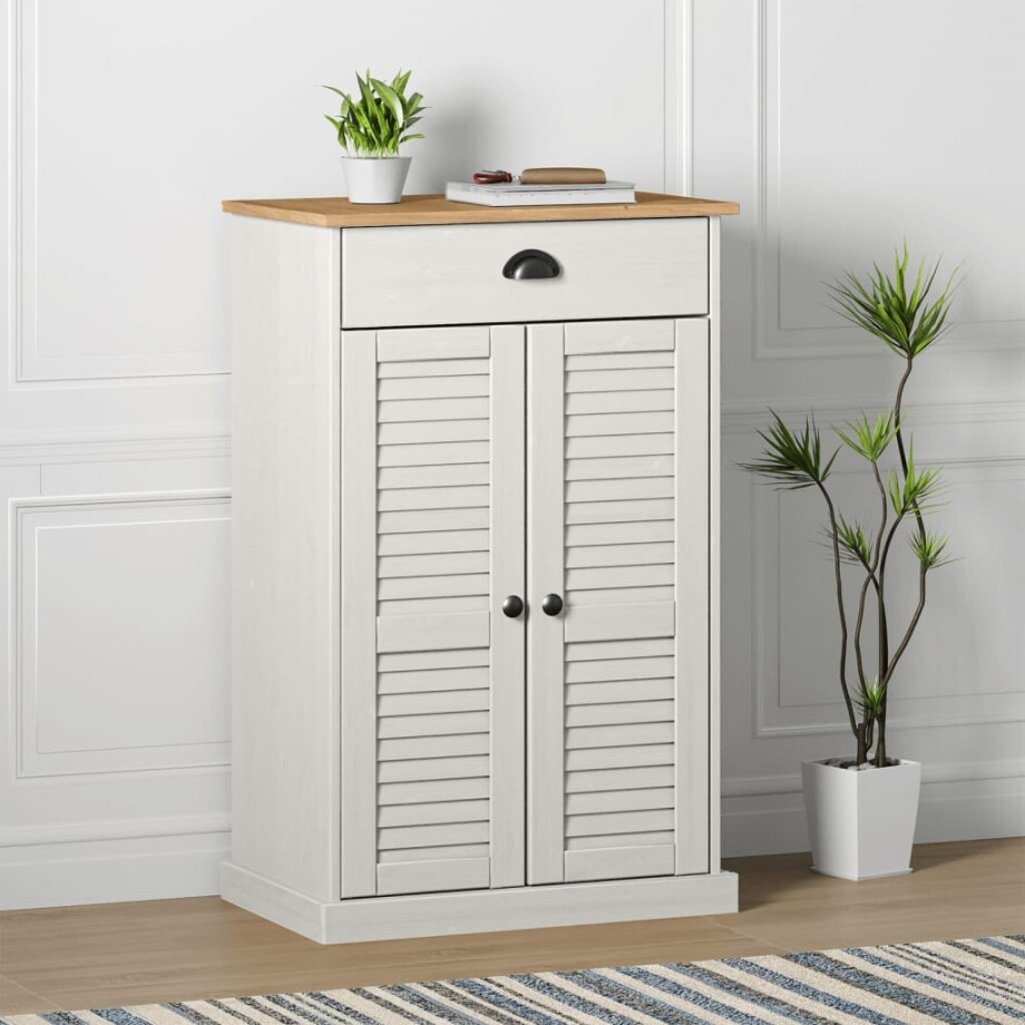 vidaXL Schoenenkast VIGO 60x35x96 cm massief grenenhout wit afbeelding 1