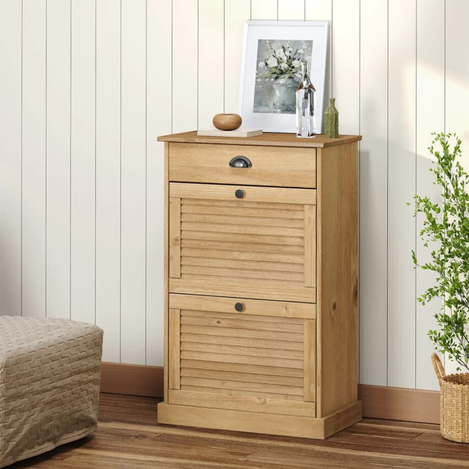 vidaXL Schoenenkast VIGO 60x35x96 cm massief grenenhout afbeelding 1