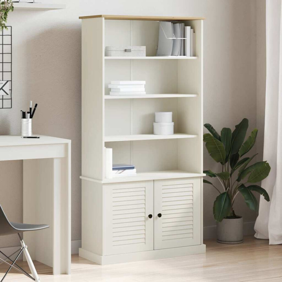 vidaXL Boekenkast VIGO 85x35x170 cm massief grenenhout wit afbeelding 1