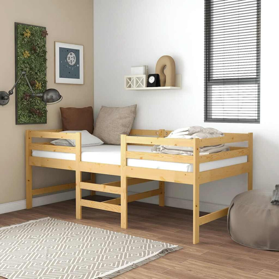 vidaXL Bedframe zonder matras massief grenenhout 90x200 cm afbeelding 1