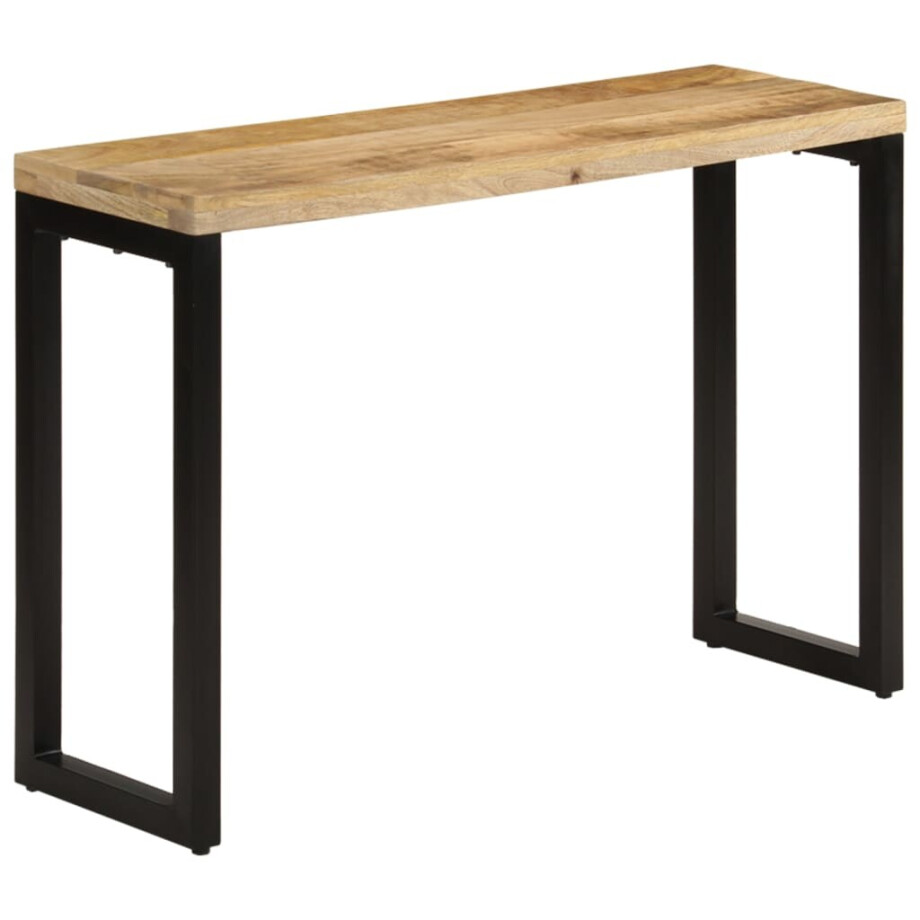 vidaXL Wandtafel 110x35x76 cm massief ruw mangohout afbeelding 1