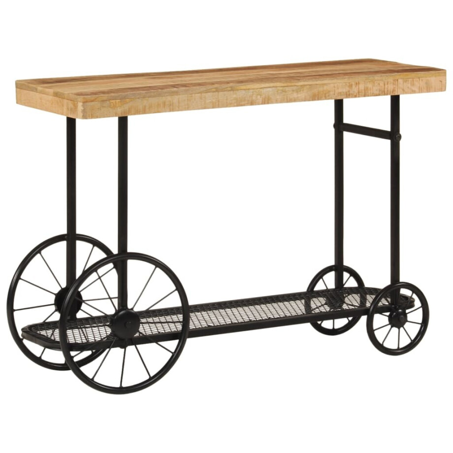 vidaXL Wandtafel 112x36x76 cm massief mangohout en ijzer vidaXL Wandtafel 112x36x76 cm massief mangohout en ijzer afbeelding 1