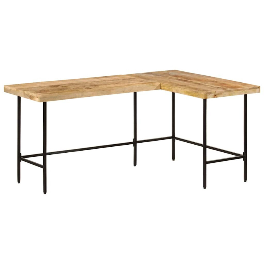 vidaXL Bureau 165x110x77 cm massief mangohout en ijzer vidaXL Bureau 165x110x77 cm massief mangohout en ijzer afbeelding 1