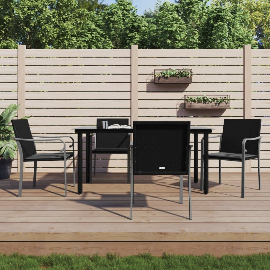 vidaXL 5-delige Tuinset met kussens poly rattan en staal vidaXL 5-delige Tuinset met kussens poly rattan en staal afbeelding 1
